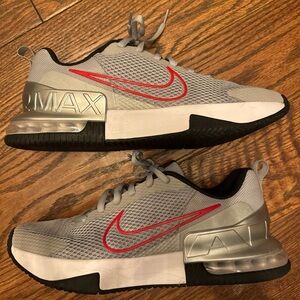 Nike Air Max Sneakers Gray with Red Swoosh